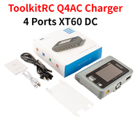 ToolkitRC Q4AC 4x50w 5A 1-4S AC 100W 4 Ports XT60 DC Smart Charger 32 Bit ARM IPS Bright Clear Wide Angle Display for RC FPV