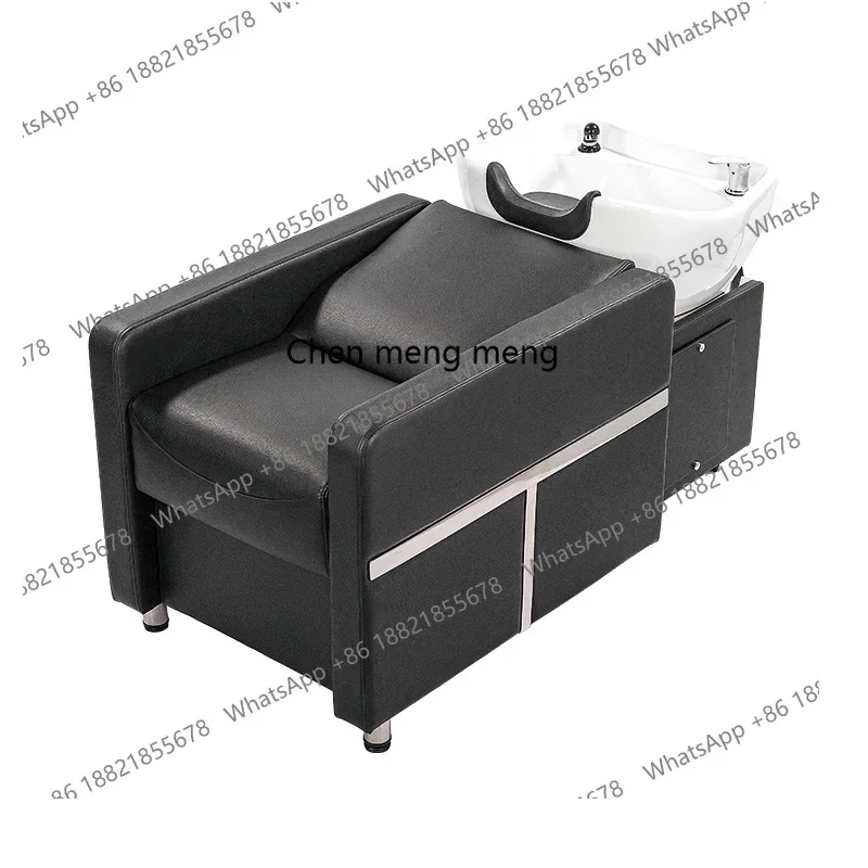 X سرير شبه مستلق عالي الجودة، سرير تدفق حوض عميق من السيراميك لصالون الشعر، سرير شامبو خاص لصالون الحلاقة