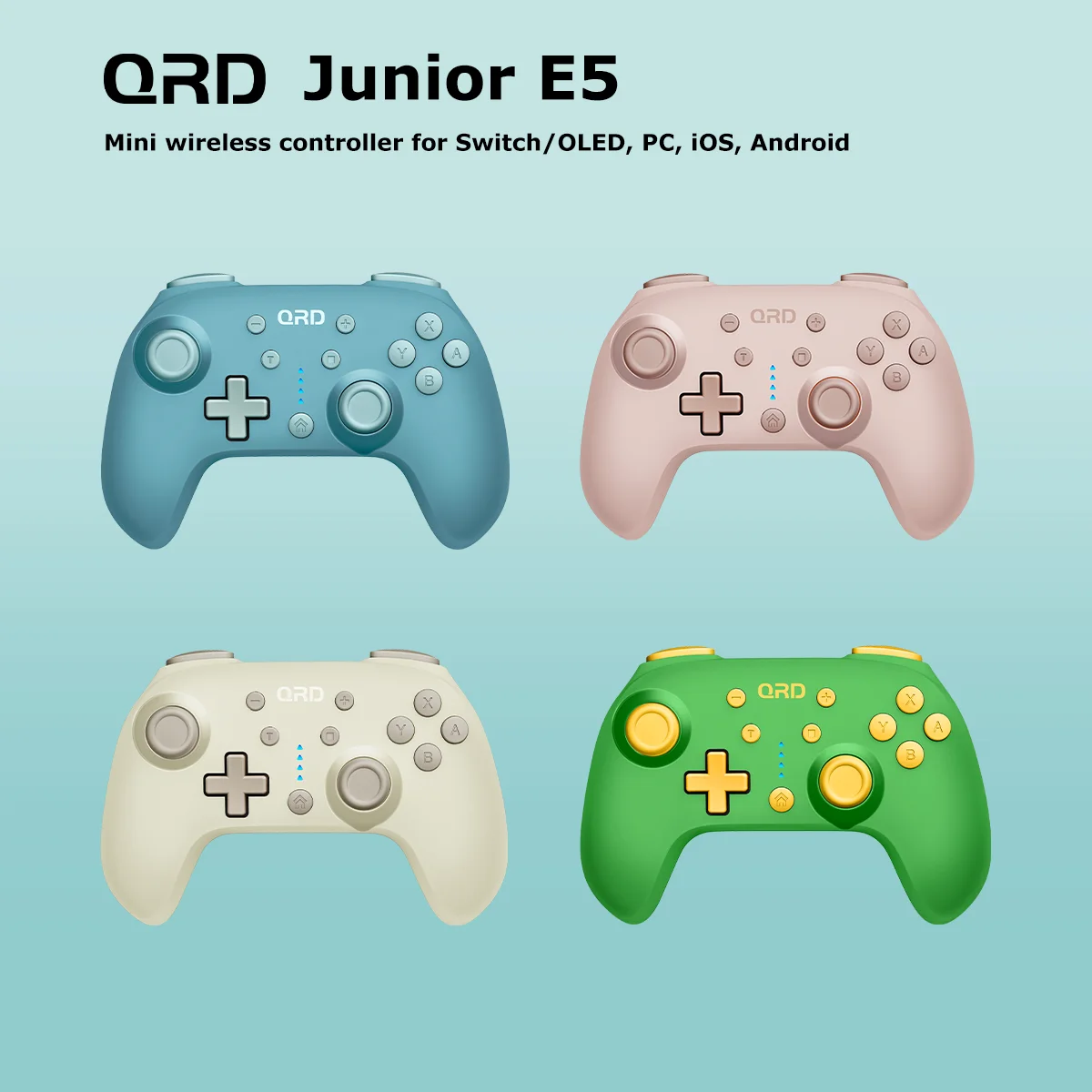 QRD Junior E5 Mini Wireless Controller For Switch/OLED/Lite PC IOS Android Portable Children's Gamepads Spare Joystick Switch