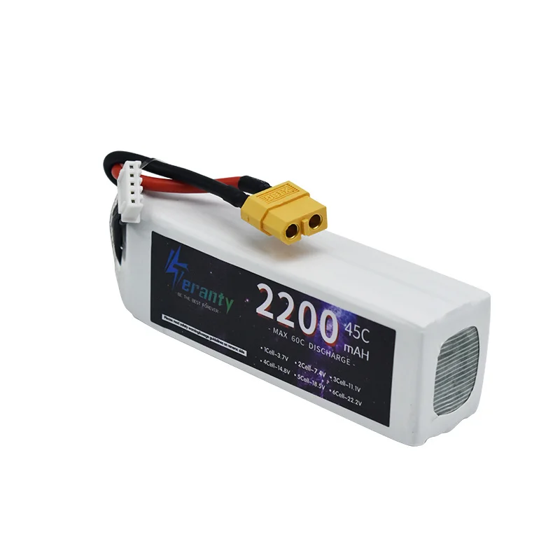 TERANTY 4S 2200mAh 45C 14.8V LiPo Battery with XT60/Deans T/XT30 Plug for Drone FPV RC Car Boat Heli Airplane UAV 4S Battery