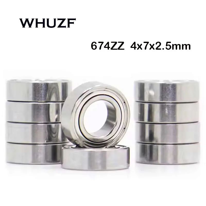 

10PCS 674ZZ Bearing High Speed Miniature Bearing 4x7x2.5 Slim Thin Section ABEC-7 Deep Groove 674ZZ Ball Bearings 674 ZZ