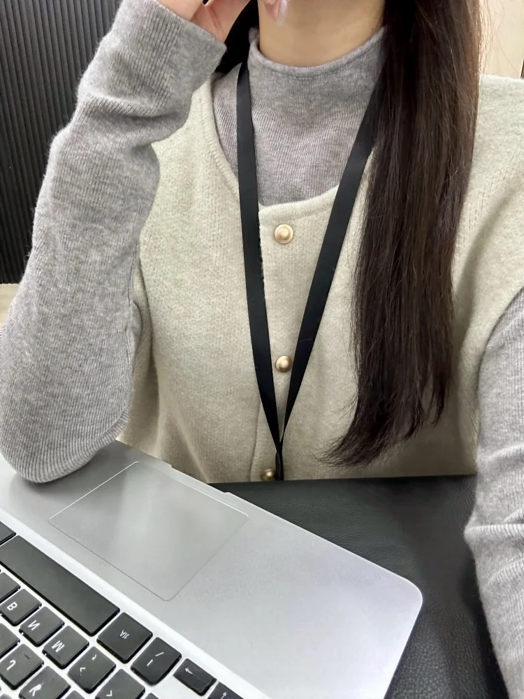 

Женский вязаный свитер свободного покроя с эффектом похудения, длинный свек, осенне-зимний многослойный свитер с высоким воротником