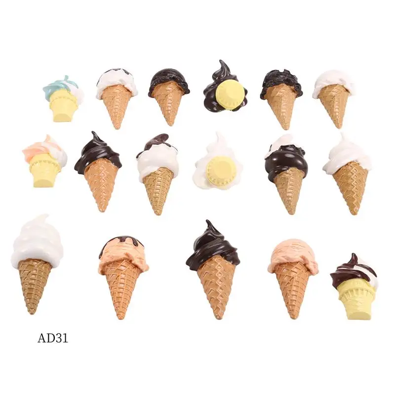 

New-Cartoon Ice Cream Cute Accessories Design DIY Cute Simulation Cone 3D Color Cartoon Accessories
