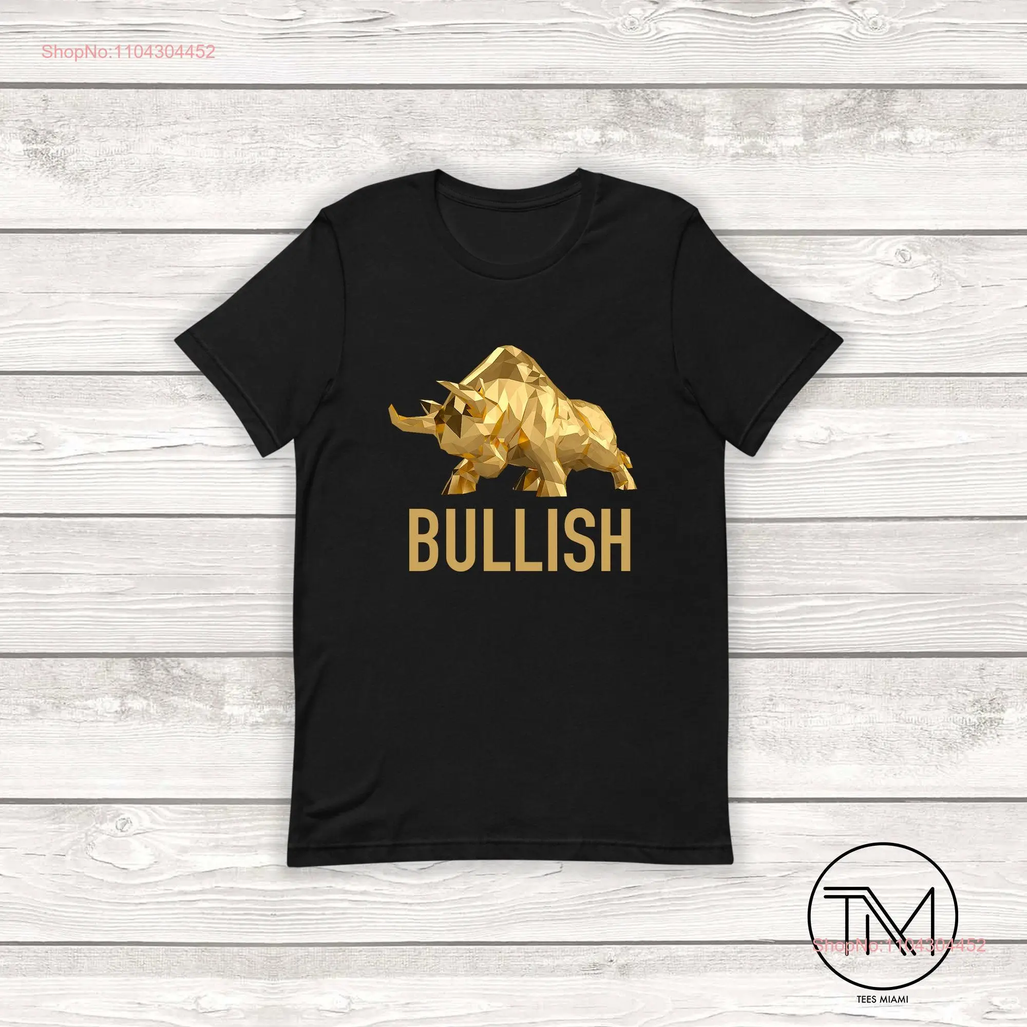 Gold Bullish T Shirt Funny Stock Investor Broker Bull Market Day Trader Investing  long or short sleeves