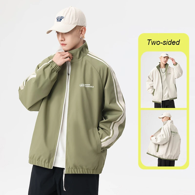 New Jacket Two-sided Long Sleeve Outdoor Men Coats Women Reversible Windproof Coats Splashproof Double-Sided Jackets Couple Top