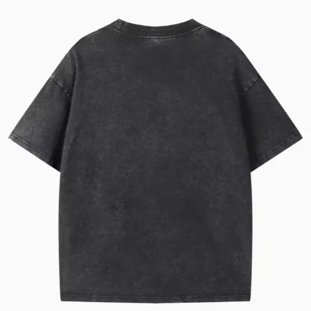 Herren Damen Retro Washed T-Shirt Vintage Los Angeles Varsity Text Grafikdruck Oversized Unisex Street Style Kurzarm-T-Shirt Top – Detail 5