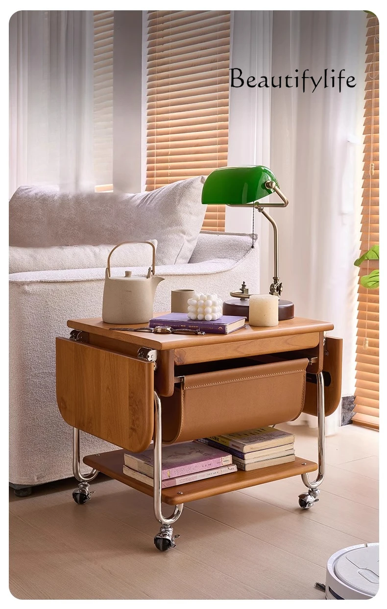 

Medieval style solid wood coffee table living room household small apartment tea table designer style high-end fashion