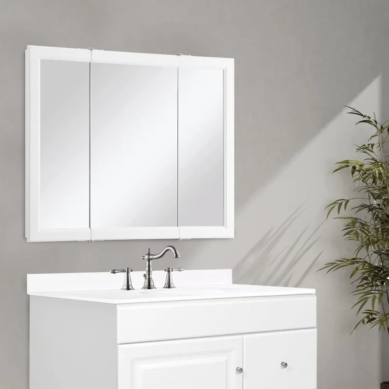 

Medicine Cabinet - Durable Assembled Frame - Bathroom Wall Cabinet with Mirrored Doors