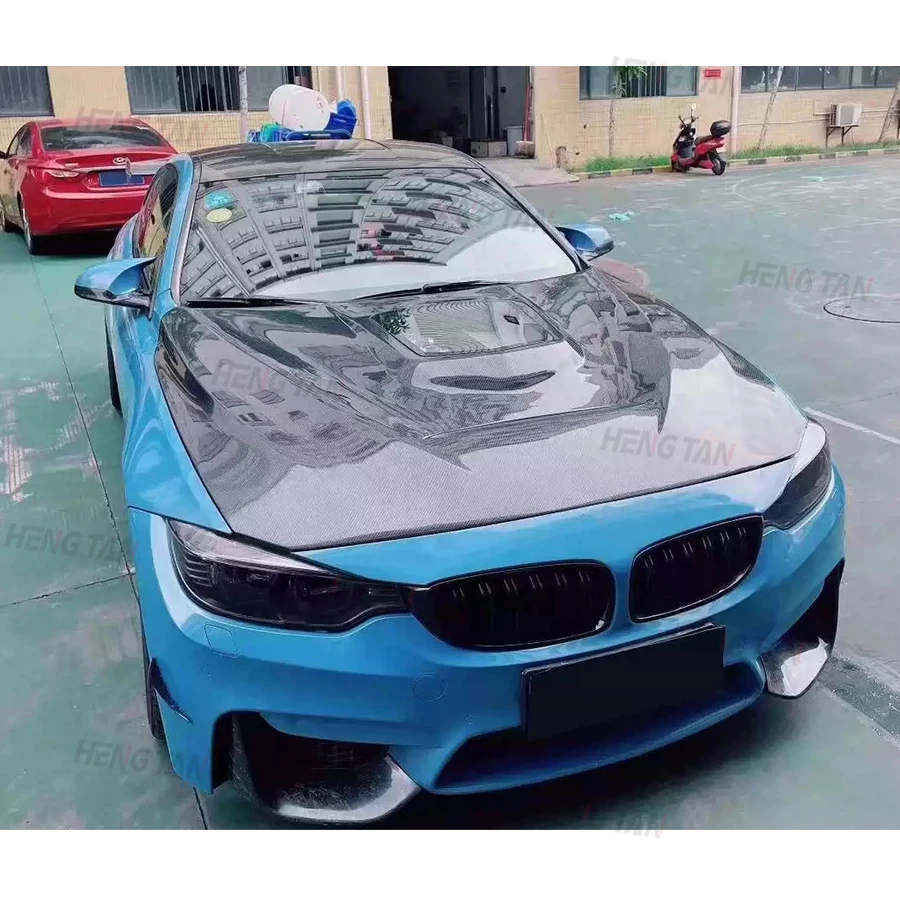 ل BMW M3 F80 M4 F82 F83 2014-2020 IM نمط ألياف الكربون سيارة المصد الأمامي غطاء المحرك هود بونيه تنفيس أجزاء طقم الجسم