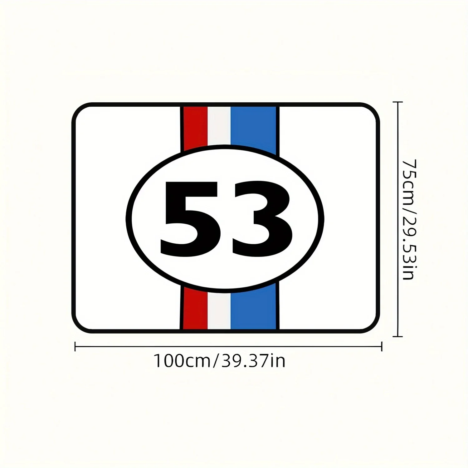 1pc 53 HERBIE Car-Themed Polyester Trunk Mat - Resistant To Dust, Long-Lasting, Easy To Clean Interior Cover, Chic And Sophistic