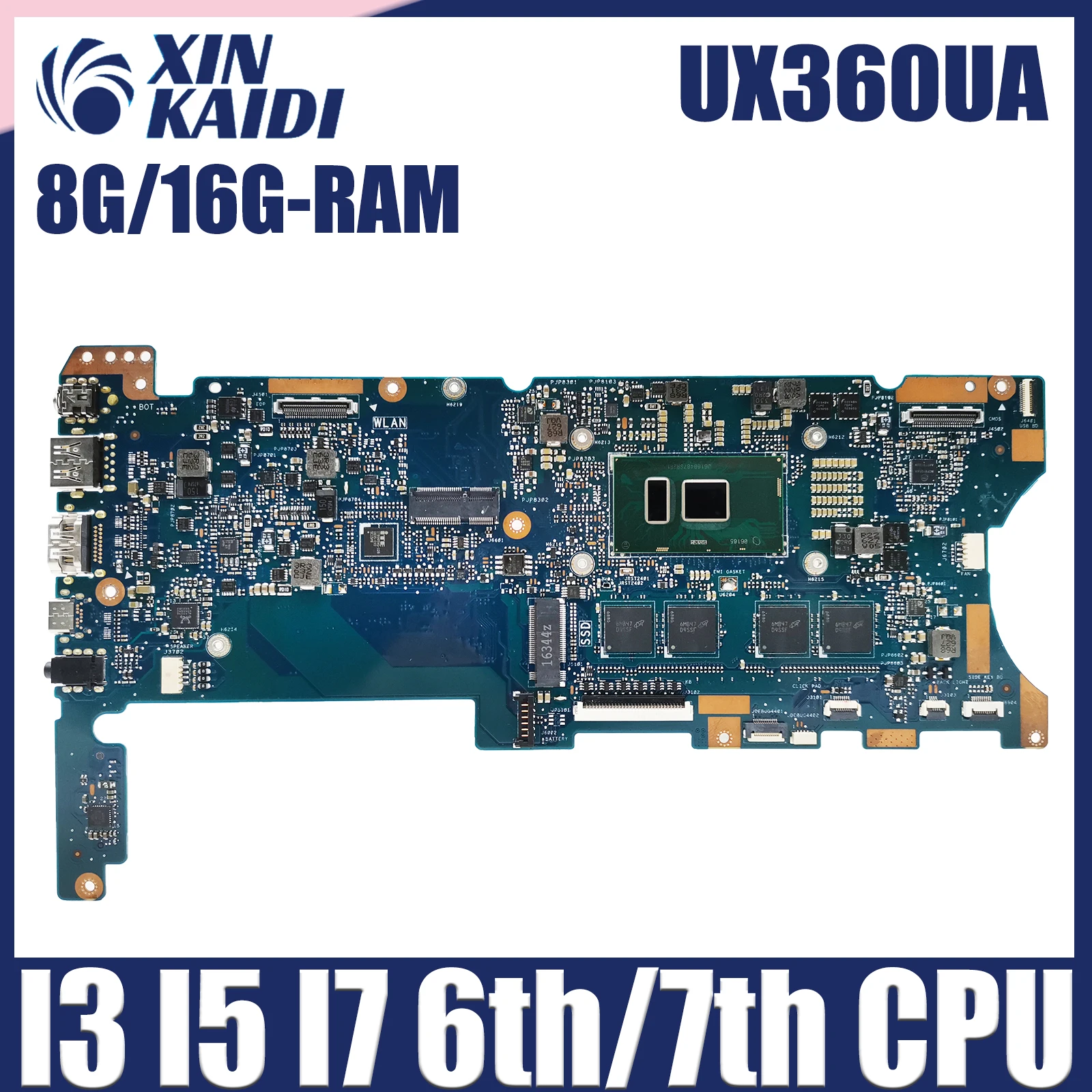 UX360UA Mainboard For ASUS ZenBook UX360UAK UX360U UX360 TP360UA Laptop Motherboard CPU I3 I5 I7 6th/7th Gen 8G/16G RAM