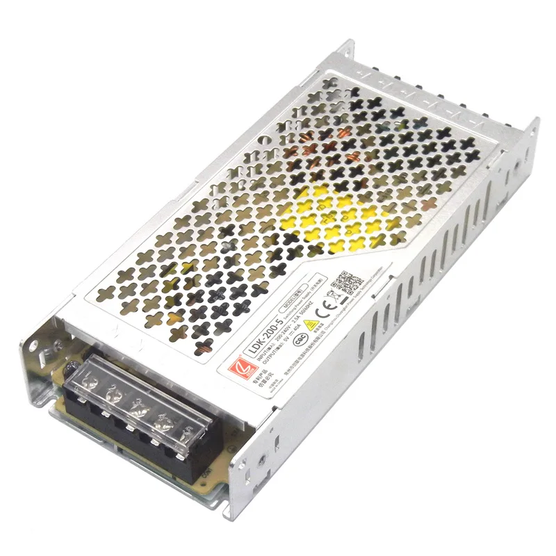 Switching Power Supply 5V 40A 200W Ultra Thin 3cm Thick Ultrathin Led Driver AC 220V Input to DC 5V For LED Display Strip Light