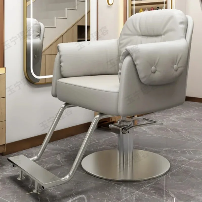 

Protector Stylish Barber Chair Luxury Metal Backrest Nordic Makeup Chair Swivel Modern Cadeira De Manicure Salon Furniture