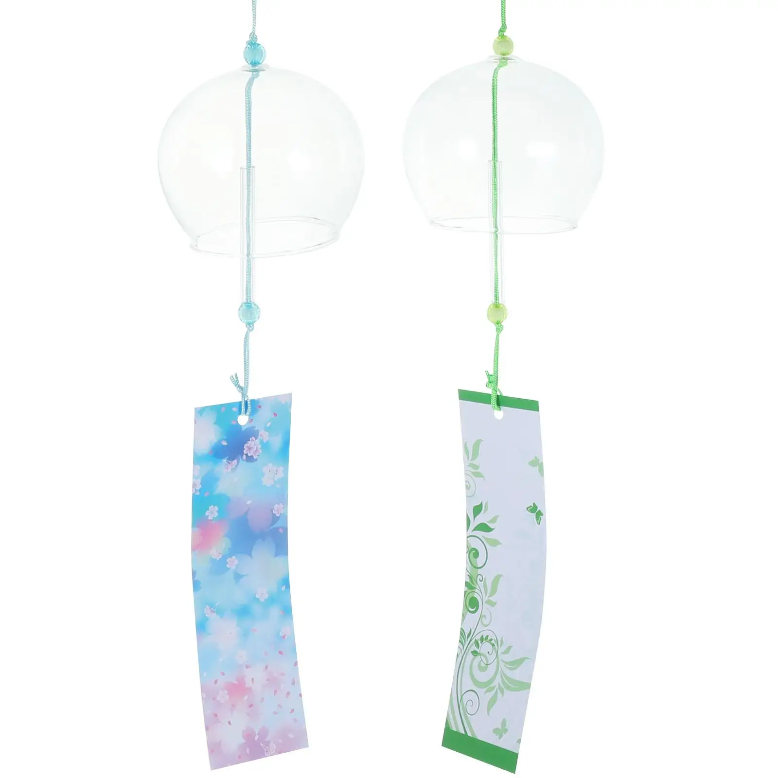 

2Pcs Japanese Style Wind Chime Stained Glass Wind Bell LED Balcony Pendant High Borosilicate Glass Chimes Chic Design home decor