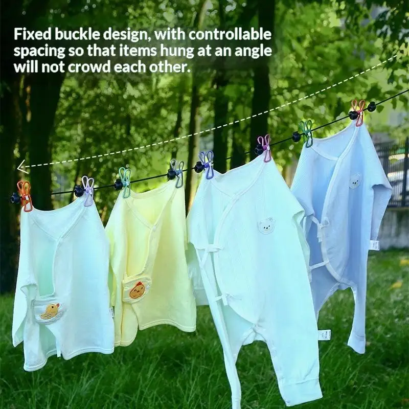 New Travel Clothesline 1.8m 12 Windproof Clips Non-Slip Hanger Easy To Move Portable Travel Clothesline With Clips