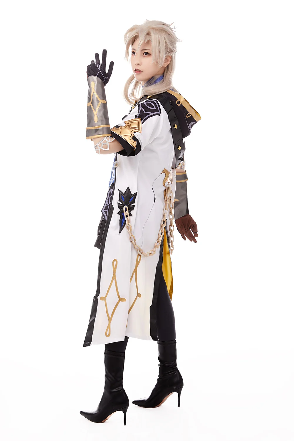 Game Genshin Impact Albedo Cosplay Anime Costume Outfits Women Coat Pants Set Clothing Female Halloween Carnival Party Suits