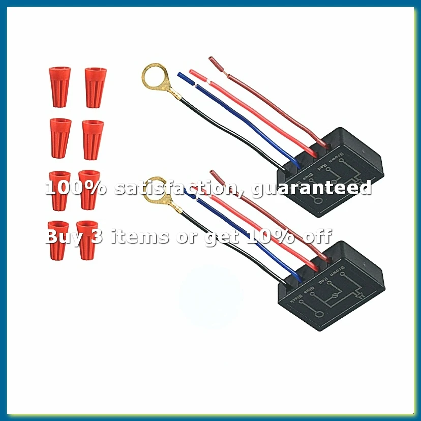 ●Touch Lamp Switch 2 Pack,Touch Lamp Control Module for Dimmable LED,Bulbs,Lamp Switch Replacement Kit with Wiring Caps