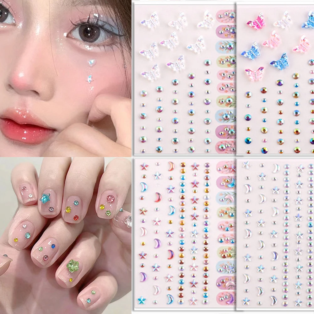 

1PC Fairy Glitter Face Diamond Sticker Party Makeup Body Art Butterfly Face Jewels Body DIY Makeup Tool Eye Rhinestones Sticker