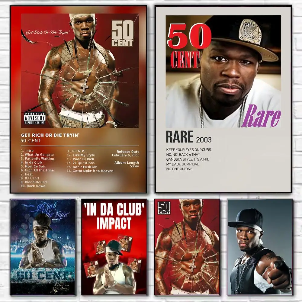 Rapper 50 C-Cent Poster HD Art Decorative Wall Art Waterproof Home Décor for Living Room Bedroom Café Stylish Gift