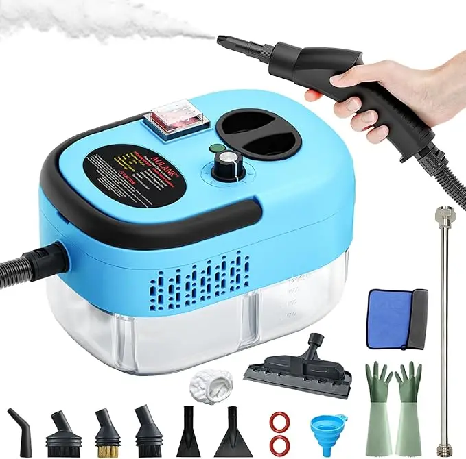 Steam Cleaner, 6-Level Adjustable Handle, 15s Heat-Up, 1200ML Tank, Portable Steamer for Cleaning with 9 Pcs Accessories