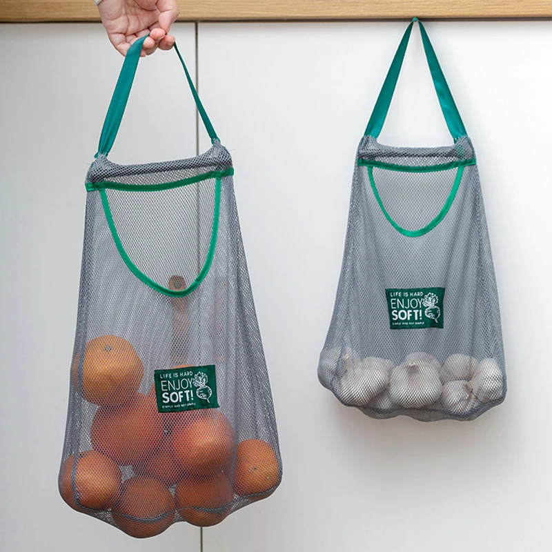 Fruit Vegetable Hanging Storage Bags Garlic Onion Storage Hanging Bags Reusable Home Organizer Mesh Bags Kitchen Accessories