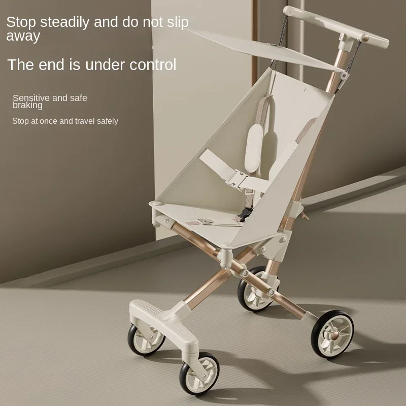 

Lightweight Stroller Children's Scooter High Landscape Foldable Three-point Safety Belt Can Be on The Plane Baby Stroller