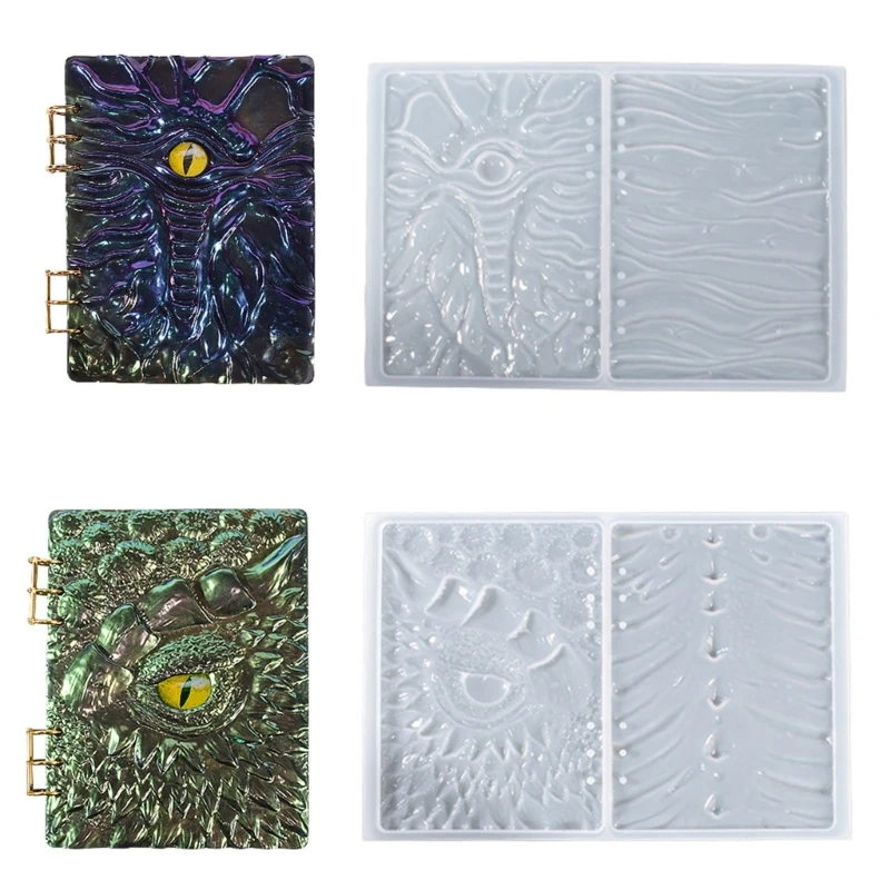 Epoxy Resin Notebook Mold 3D Embossed Notebook Leather for Case Silicone Mould 97QE