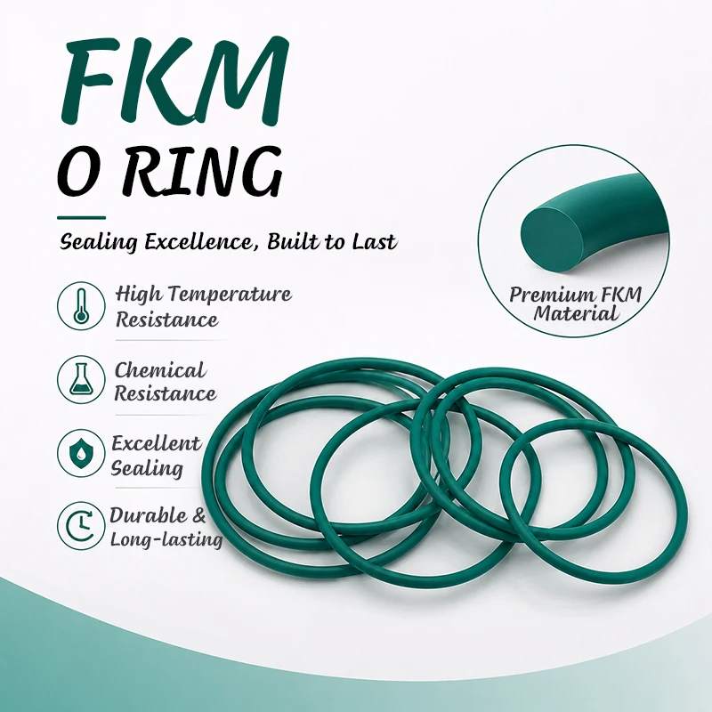 Green fluororubber O-ring CS 3.1mm outer diameter 10-30mm, corrosion-resistant and leak proof rubber ring for chemical equipment