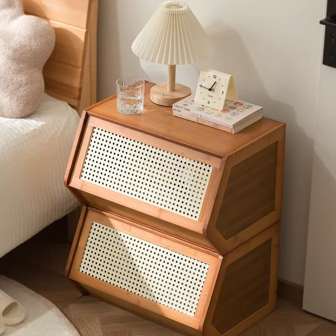 

Современная повседневная маленькая прикроватная тумбочка с бамбуковым шкафчиком для спальни и гостиной