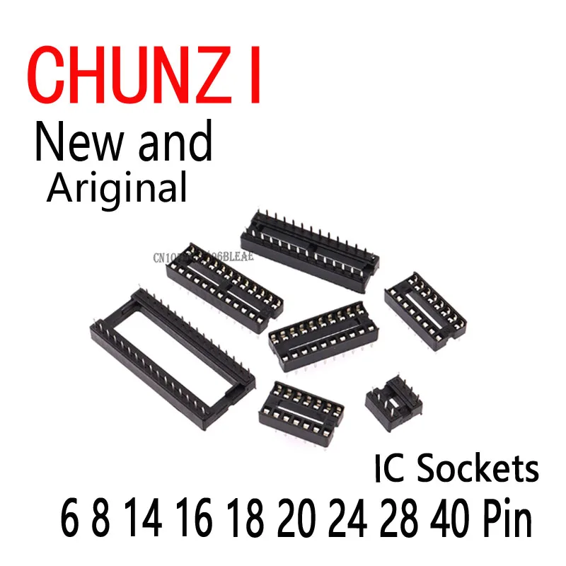 10pcs IC Sockets DIP6 DIP8 DIP14 DIP16 DIP18 DIP20 DIP28 DIP40 Pins Connector DIP Socket 6 8 14 16 18 20 24 28 40 Pin