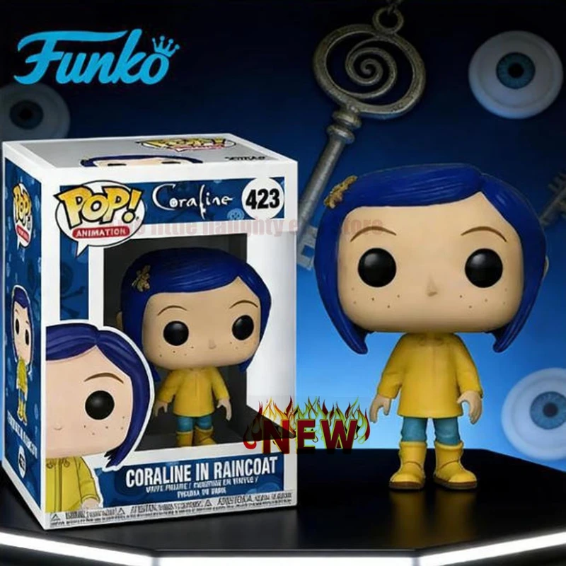 Melhor vendedor Funko Pop Animação Coraline Coraline em Capa de Chuva 423 Estilo Limitado Figura de Vinil Presente de Aniversário de Ano Novo para Colecionador