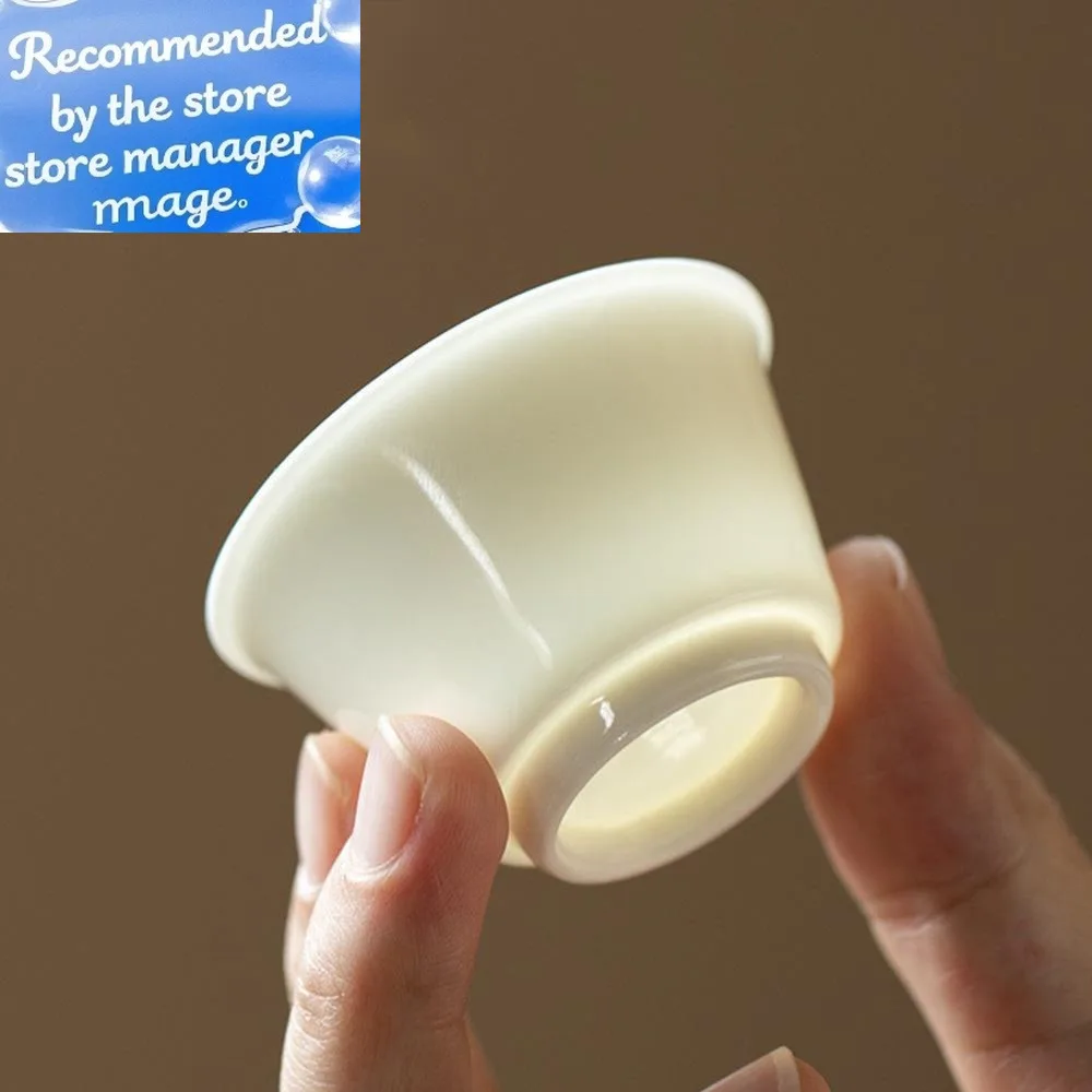 

2 шт./компл. Dehua овечий жир нефритовая белая фарфоровая чашка ручной работы рельефная мастер-чашка чашка для медитации чажан кунг-фу чайный сервиз 35 мл