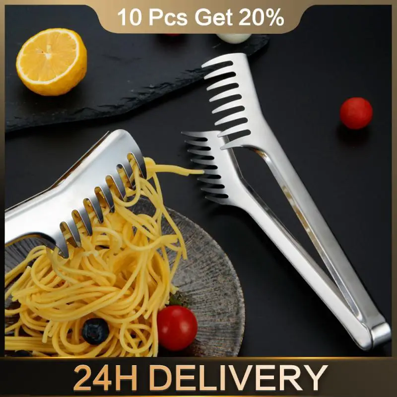 Food Tongs Stainless Steel Extended Handle Bbq Tongs Easy To Get Portable Food Grade Non-slip Household Deepen Jagged Kitchen