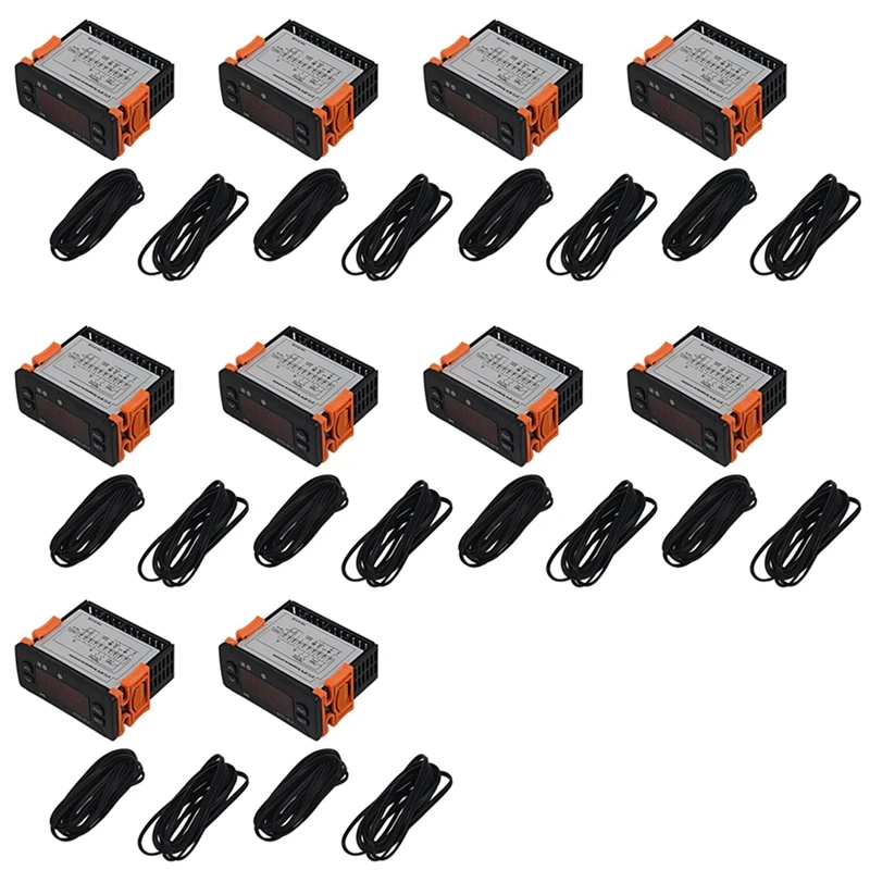Mini Controlador de Temperatura Geladeira Termostato Regulador Termorregulador Termopar Ntc Sensor Duplo 10x Etc-974