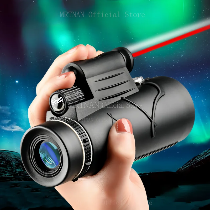 50X60 Powerful Monocular Long Range Prismatic Zoom HD BAK4 Portable Professional Telescope Binoculars for Hunting