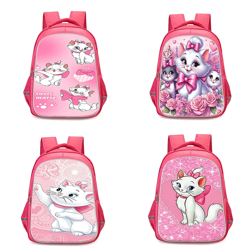 Child Backpacks Cute anime pink Maries Cat Girls Student Birthday Gift School Bags Camping Durable Rucksack