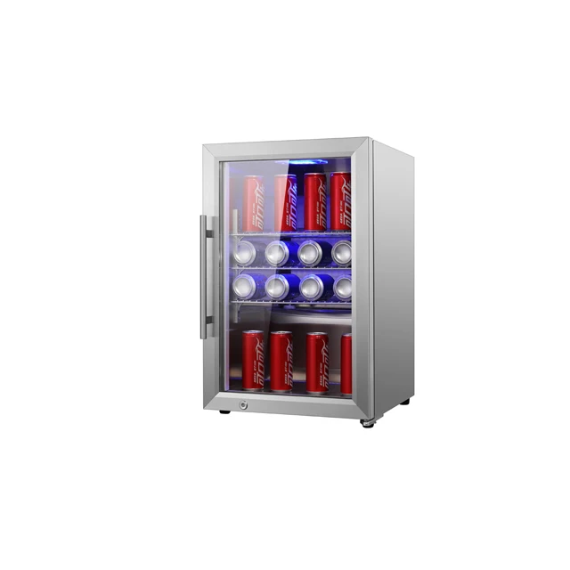

63L Outdoor Mini Wine Fridge Small Counter Hotel Refrigerator Household Freestanding Compressor Durable Metal Material