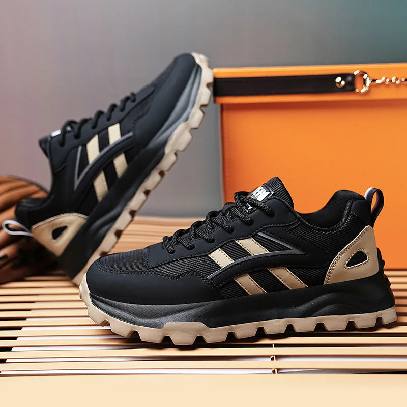 

Мужская обувь 2025: мужские уличные кроссовки, дышащие кроссовки, спортивные кроссовки с сеткой на толстой подошве