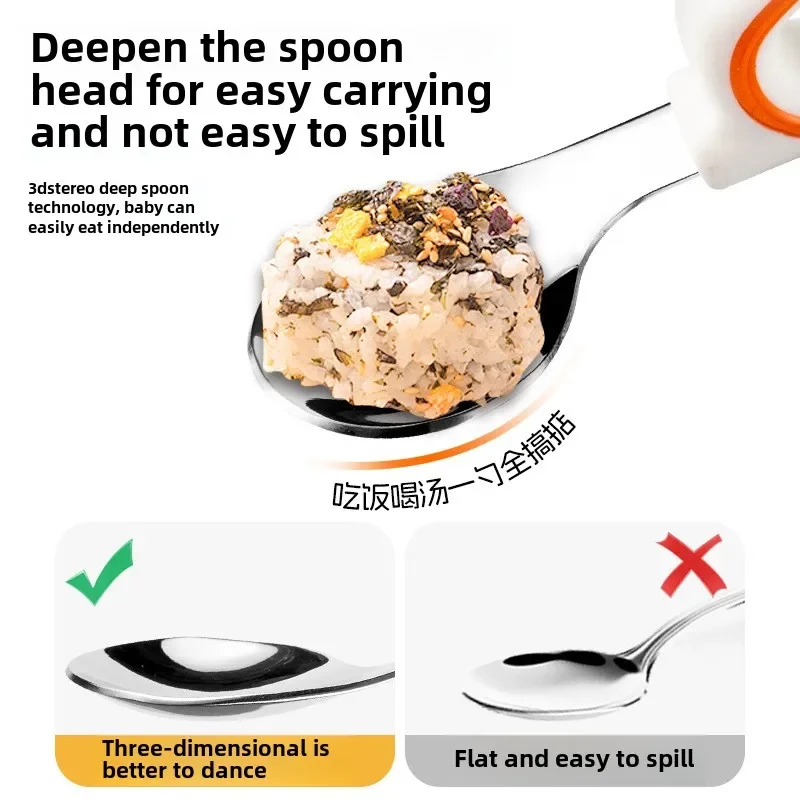 1PCSBaby Eating Training Soft Silicone Spoon and Fork Cutlery Toddler Learn To Eat Training Soft Fork Cutlery Children Tableware
