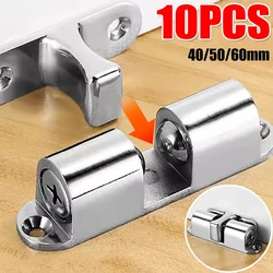 10/1PC Door Latch Lock Double Ball Spring Latches Furniture Cabinet Brass Touch Beads Locks Adjustable Tension Latch Door Buckle