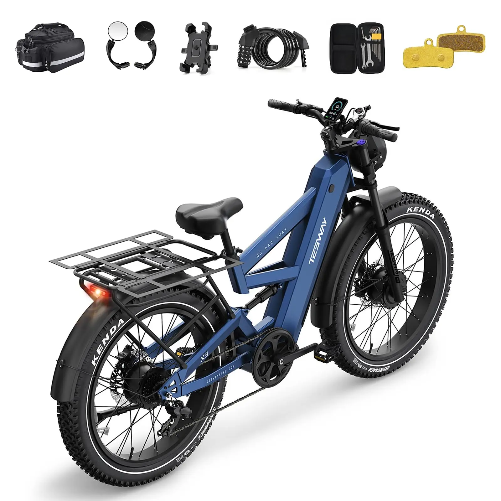 X9 Ultra Dual Motor Ebike, 26" Fat Tire Full Suspension AWD Electric Bike for Adults, 4000W 43MPH 240NM, 60V 30Ah(Camo)/2 image 2