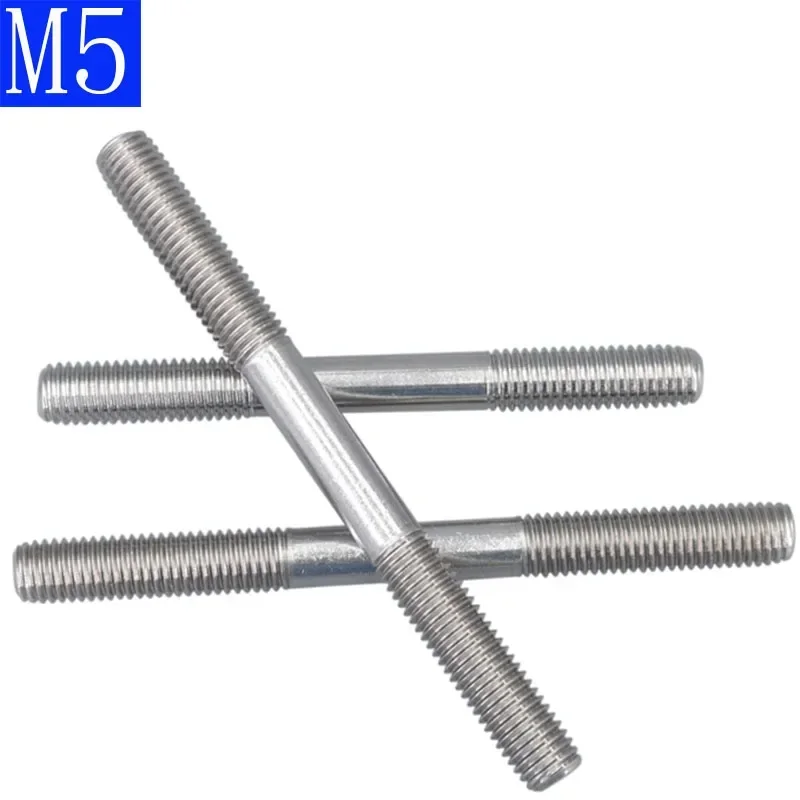 M5 x0.8 20mm - 250mm Metric 304 Stainless Steel Double End Threaded Stud Bolts Screw Rod