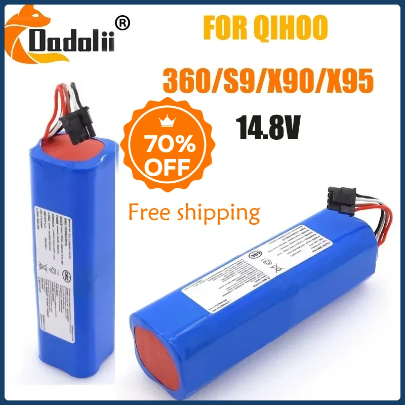 

New 14.4V 5200mAh Battery for 360 Robot Vacuum Cleaner S9 X90 / X95 L70 L10 Accessories Spare Parts Charging Battery