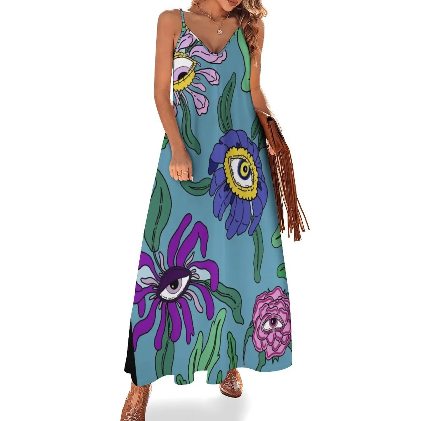 

EYE FLOWERS Sleeveless Dress luxury dresses Aesthetic clothing Dress