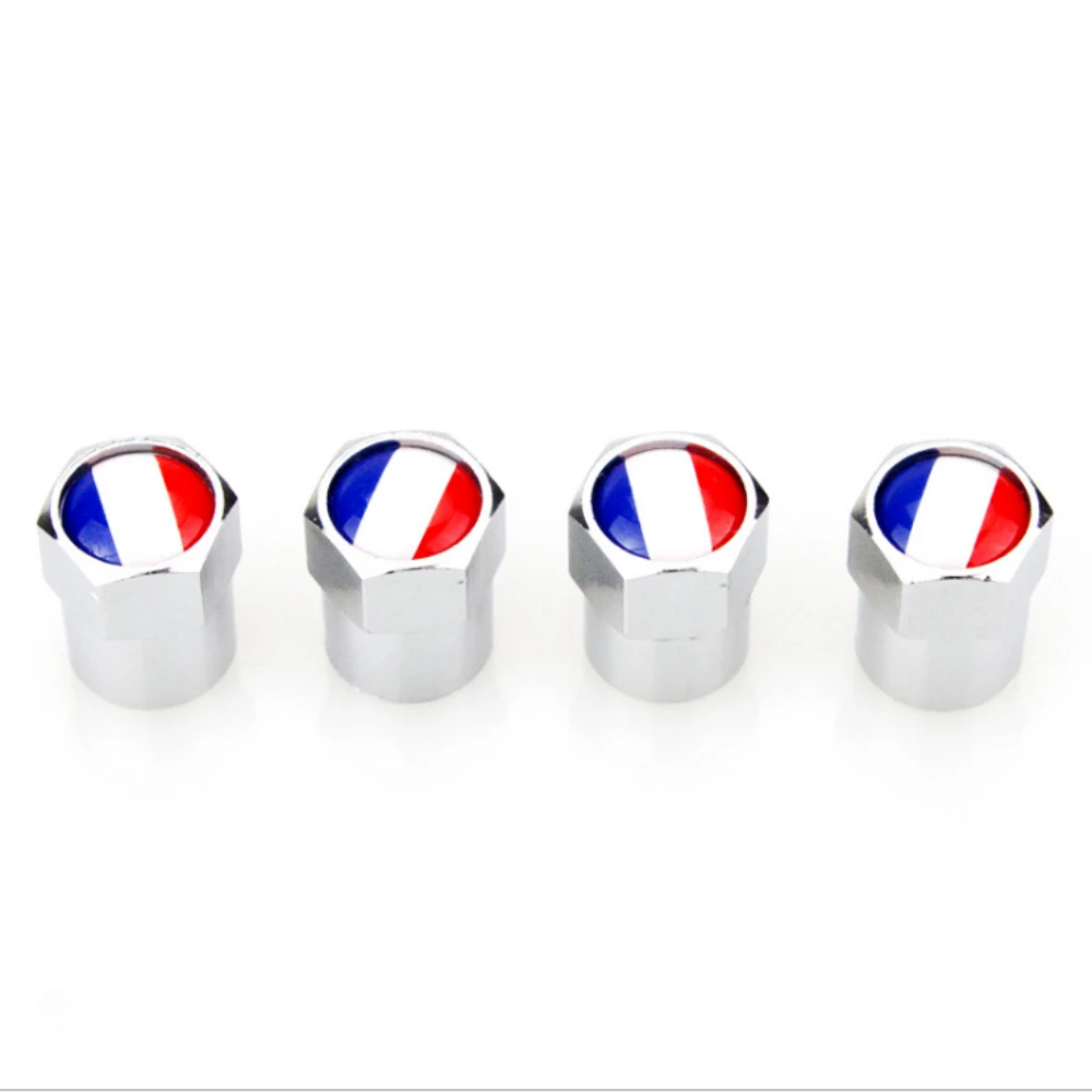 4 X Car Wheel Valve Caps France Flag for Citroen C5 C4 Picasso Xsara Berlingo Elysee Peugeot 307 206 405 3008 4008 208 308 306