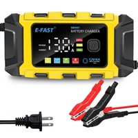 12V 6A Intelligent Truck Motorcycle Charger, Lead Acid Lithium Iron Charger Car Auto Battery Pulse Repair Digital LCD Display