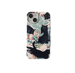 Summer Black Cat Pet Art Case for IPhone 16 15 14 13 Pro Max 12 MINI 11 Pro 16 Plus XR XS MAX SE2022 Shockproof Ultra Thin Cover