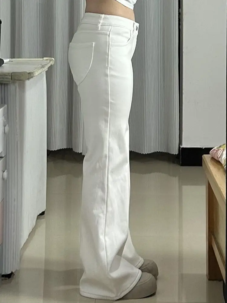 

Расклешенные джинсы, женские брюки, расклешенный низ, эластичный джинс, широкие брюки, Y2K, женская мода, высокая талия, вышивка, черный, повседневный, в стиле ретро