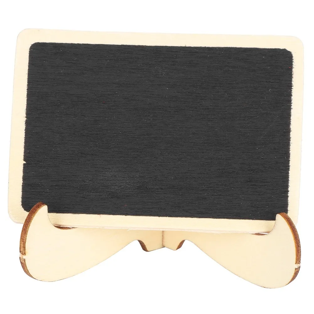 20 pcs Wood Construction Mini Chalkboard Signs Blank Surface Lightweight Wooden Table Markers Compact Size Reusable