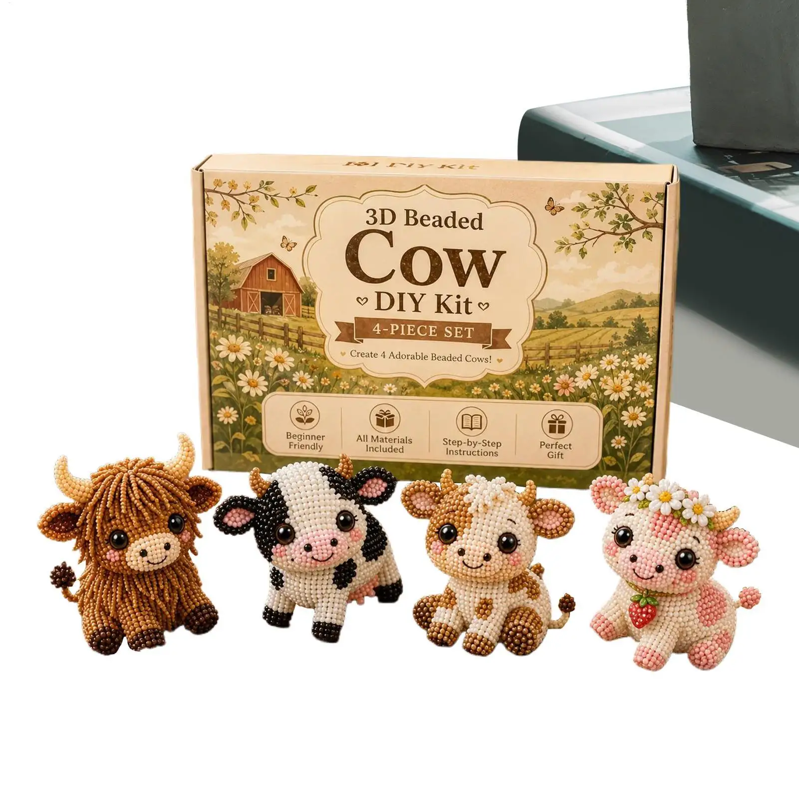 

Bead Animal Kit 3D DIY Creative Handmade Cute Craft Beaded Animals For Adults Teens Projects Birthday Beginners Home Office